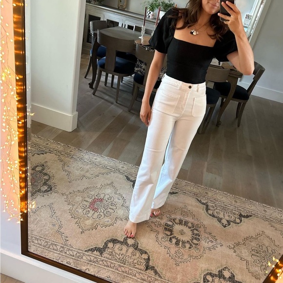 REFORMATION Black Puff Sleeve Top - Picture 2 of 6